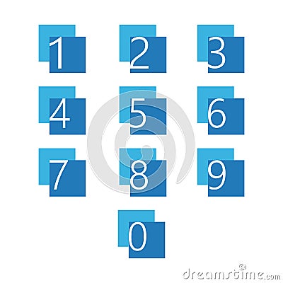 Negative space set of numbers Vector Illustration