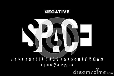 Negative space style font Vector Illustration