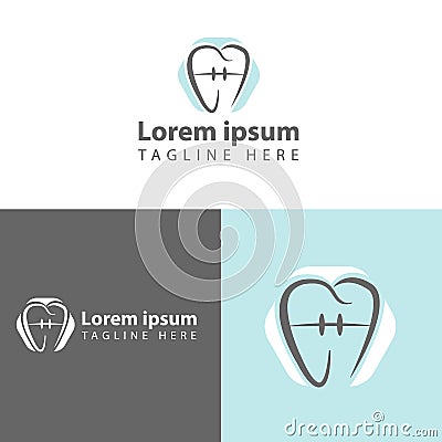 Great simple dentist stomatology dental clinic tooth logo design medical vector template Vector Illustration