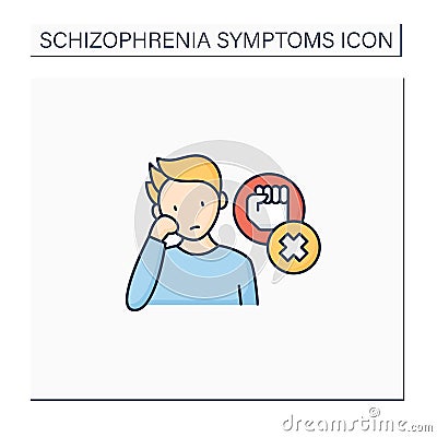 Negative symptoms color icon Vector Illustration