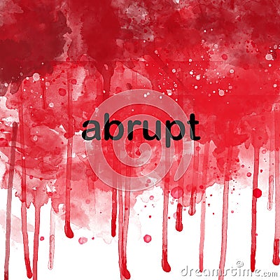 Negative word, negative feelings, negative emotions, illustration on watercolor red background Cartoon Illustration