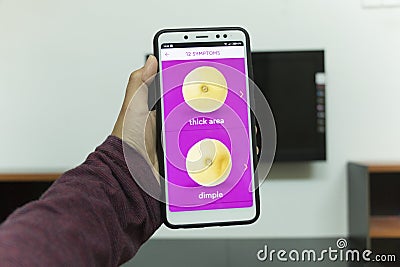 Negeri Sembilan,Malaysia - August 30, 2018: KnowYourLemons application on smartphone. It is a breast health application dedicated Editorial Stock Photo