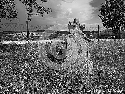 forgotten gravestones Stock Photo