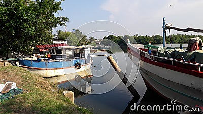 Negombo Lagoon Sri Lanka kadol island seen behind Editorial Stock Photo