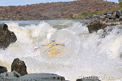 Negotiating Hell's Gate in the Gariep River (Orange River), Sout Stock Photo