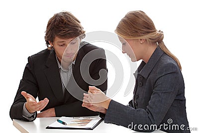 Negotiations in financial sector Stock Photo