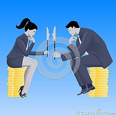 Negotiations of masks business concept Stock Photo