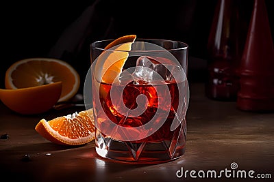 Negroni Cocktail (Generative AI) Stock Photo