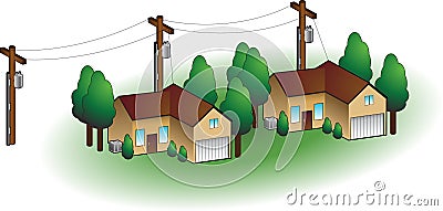 Neighborhood Homes Vector Illustration