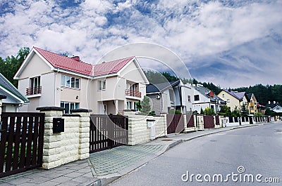 Neighborhood Houses Stock Photo