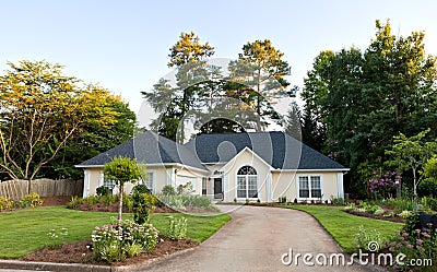 Neighbourhood with houses Stock Photo