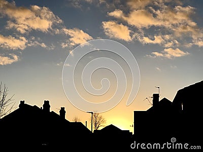 Neighbourhood sunset sky Stock Photo