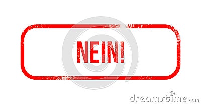 nein! - red grunge rubber, stamp Stock Photo