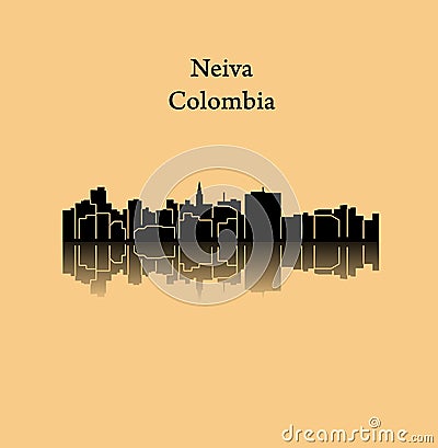 Neiva, Colombia city silhouette Vector Illustration
