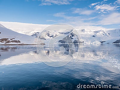 Neko Harbour and Lester Cove in Andvord Bay, Arctowski Peninsula Stock Photo