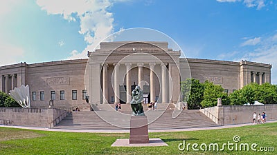 Nelson-Atkins Museum of Art Thinker Scuulpture Editorial Stock Photo