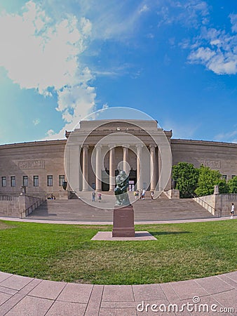 Nelson-Atkins Museum of Art Thinker Scuulpture Editorial Stock Photo