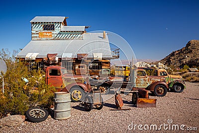 Nelson Ghost Town, Nevada, USA - 4 October, 2019: Nelson Ghost Town, Nelson Cutoff Rd, Searchlight, Nevada Editorial Stock Photo
