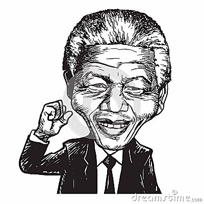 Nelson Mandela Cartoon Caricature Vector Illustration Vector Illustration