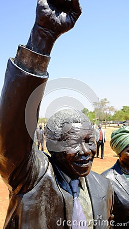 Nelson Mandela Sculpture from A Long March to Freedom Black Lives Matter Editorial Stock Photo