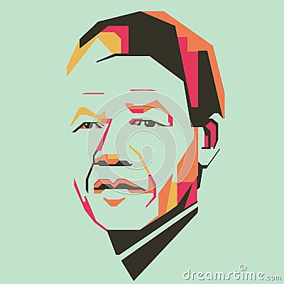 Nelson Mandela simple colour vector illustration /eps Vector Illustration