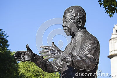 Nelson Mandela Statue in London Editorial Stock Photo