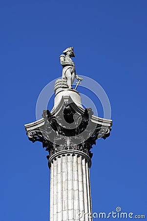 Nelson's column, Trafalgar Square, London, England Editorial Stock Photo