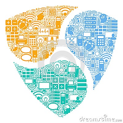 NEM Composition Icon for BigData and Computing Vector Illustration