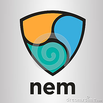 NEM XEM blockchain cripto currency vector logo Vector Illustration