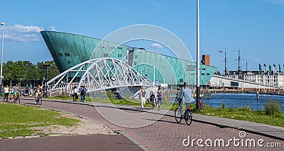 Nemo Science Museum in Amsterdam - a popular place in the city Editorial Stock Photo