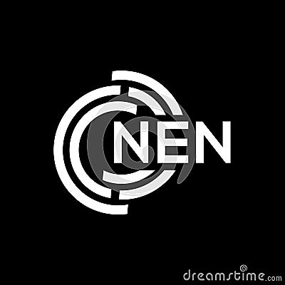 NEN letter logo design. NEN monogram initials letter logo concept. NEN letter design in black background Vector Illustration