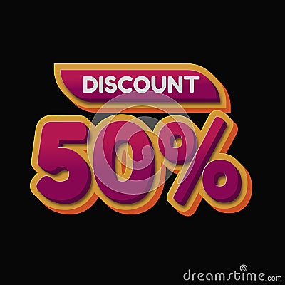 Discount 50 procentage off Stock Photo