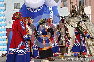 Nenets women sing songs of the north Editorial Stock Photo