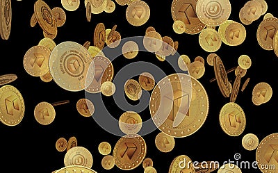 Neo altcoin cryptocurrency symbol golden coin illustration Cartoon Illustration