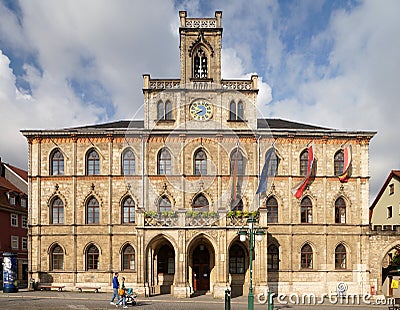 Neo-Gothic Town Hall of Weimar Editorial Stock Photo