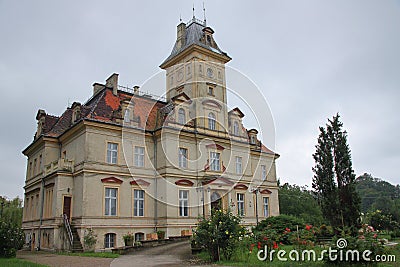 Neo-Renaissance palace from 1875 in Makowice near Åšwidnica Poland, Lower Silesia Province Stock Photo