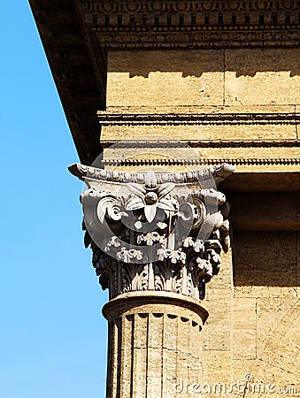 Neoclassical architecture, corinthian capital Stock Photo