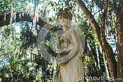 A neoclassical statue at Rosedown Plantation. Stock Photo