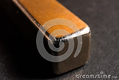 Neodymium magnet, macro photo Stock Photo