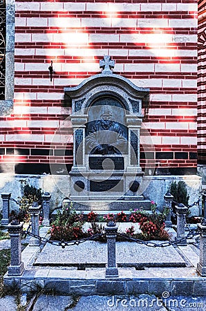 Neofit Rilski gravestone, Rila Monastery Editorial Stock Photo