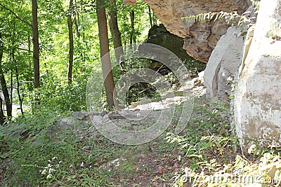 Neolithic cave formation at Meadowcroft rockshelter Stock Photo