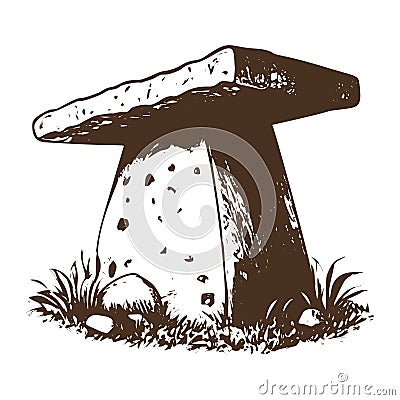 Neolithic Dolmen - Ancient Stones of History Vector Illustration