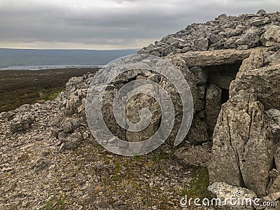 Neolithic era megalithic cemetery in County Sligo, Ireland called the Carrowkeel tombs Stock Photo