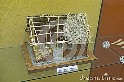 Neolithic house scale model from Union Museum Stock Photo