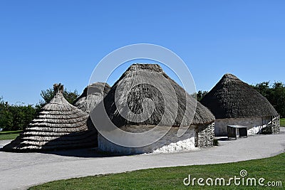 Neolithic Houses in Stonehenge Editorial Stock Photo