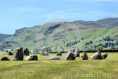 Castlerigg Stone Circle and Fells Stock Photo