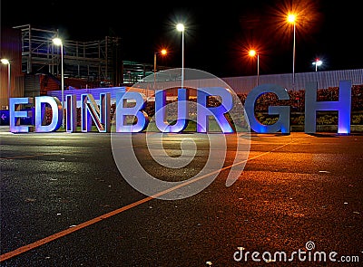 Neon from the airport. Stock Photo