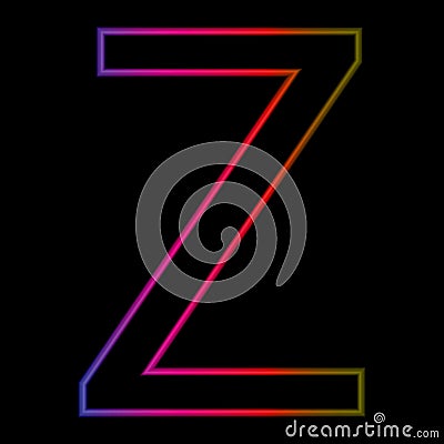 Alphabet letter. letter Z neon letter alphabet logo. Font style - vector illustration. Stock Photo