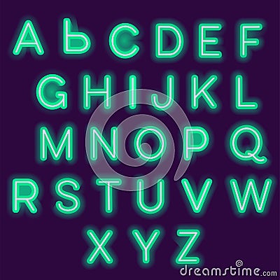 Neon alphabet Vector Illustration