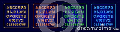 Neon alphabets Vector Illustration